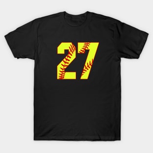 Fastpitch Softball Number 27 #27 Softball Shirt Jersey Uniform Favorite Player Biggest Fan T-Shirt